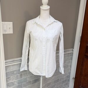 J. Crew White Casual Button Down Shirt